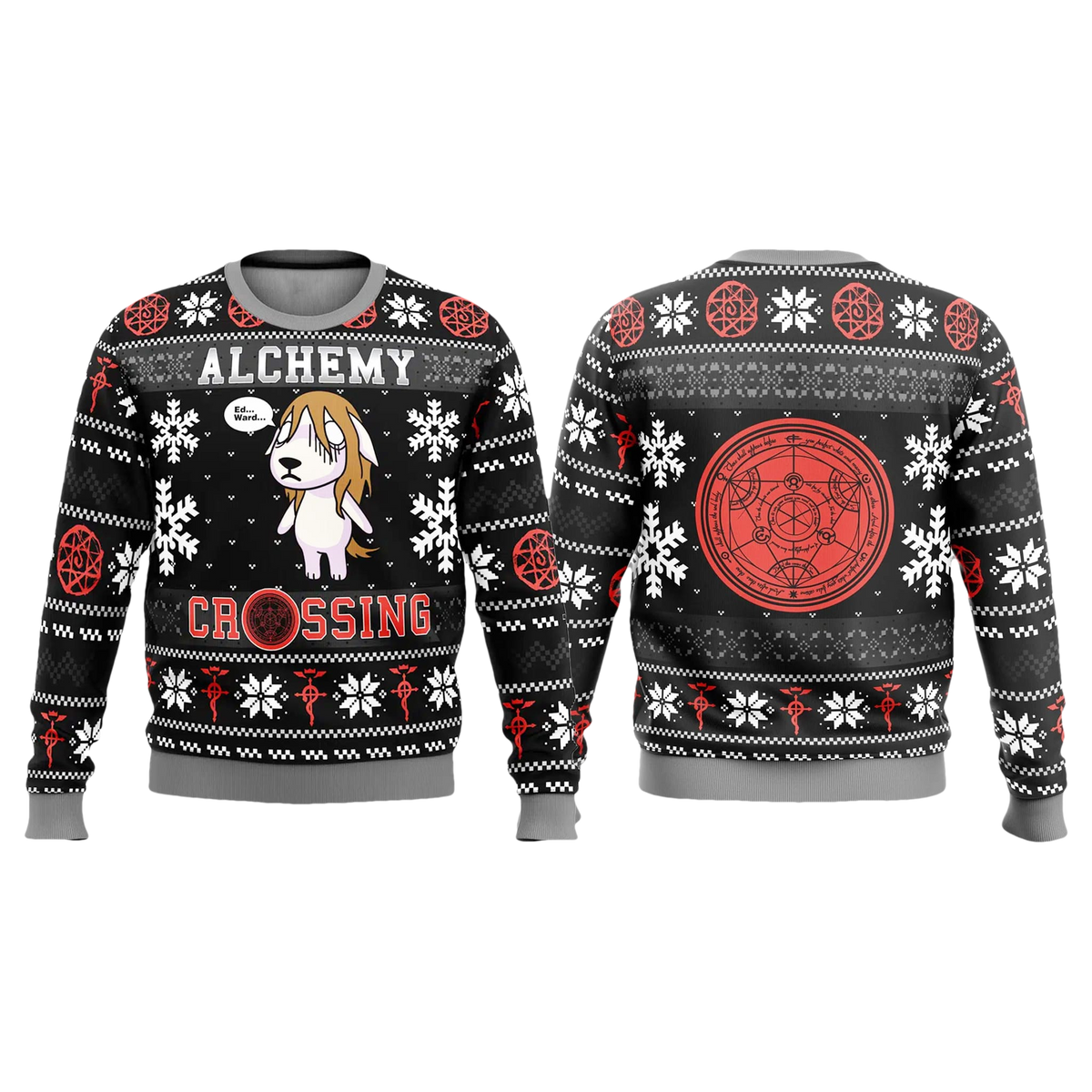 Fullmetal Alchemist Alchemy Crossing Ugly Christmas Sweater - Moonbestprint