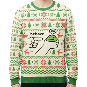 Frog No Behave Ugly Christmas Sweater - Moonbestprint