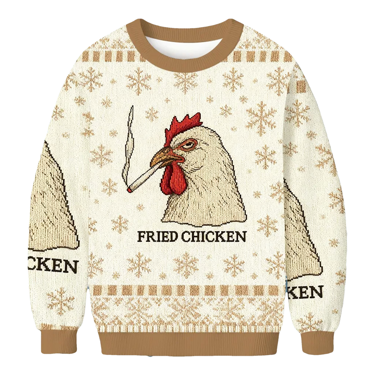 Fried Chicken Smoking Ugly Christmas Sweater - Moonbestprint