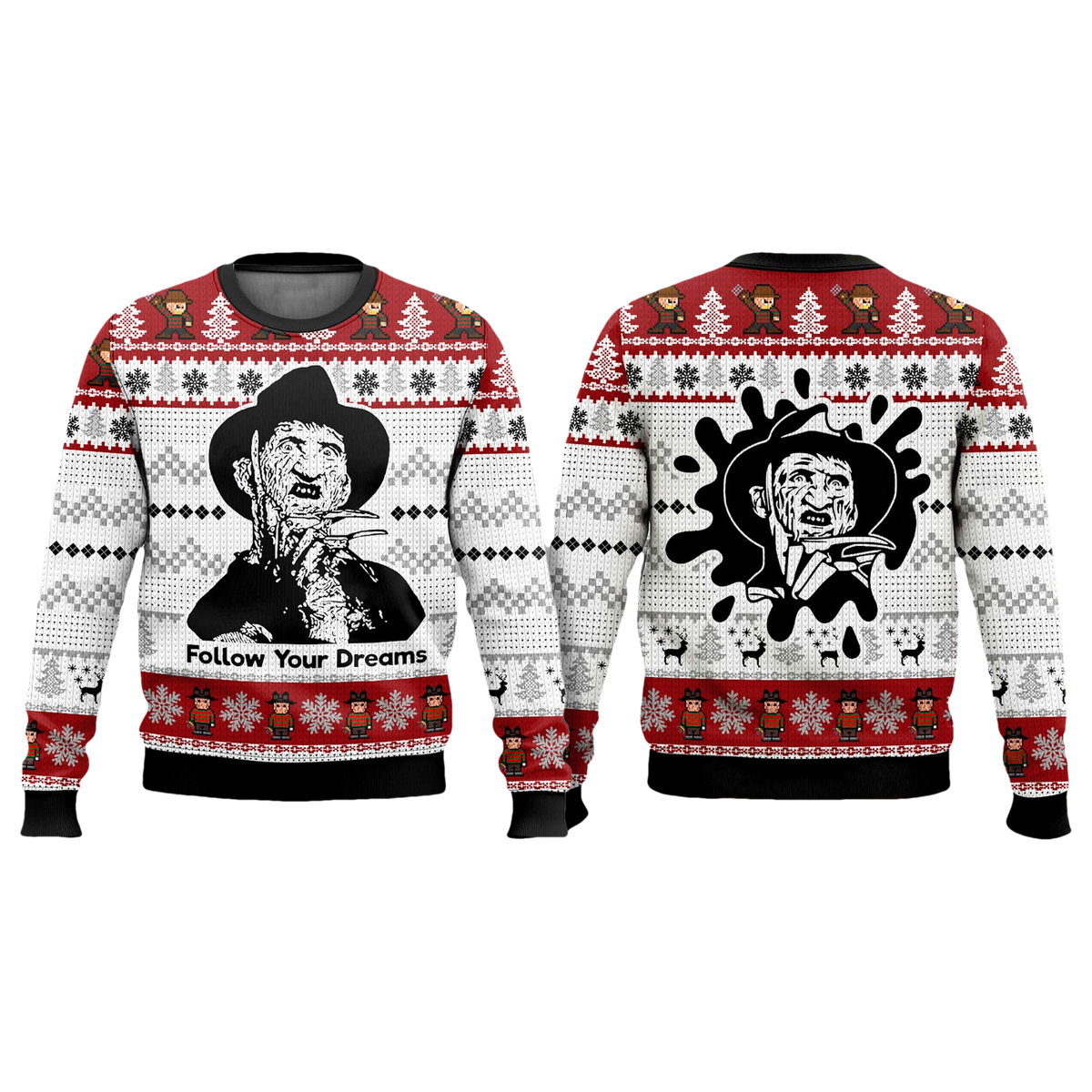 Freddy Krueger Follow Your Dream Ugly Christmas Sweater - Moonbestprint