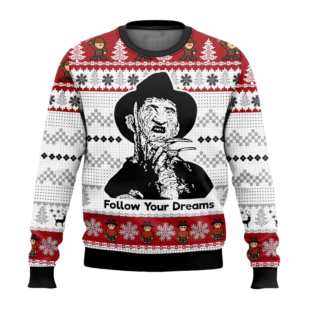 Freddy Krueger Follow Your Dream Ugly Christmas Sweater - Moonbestprint