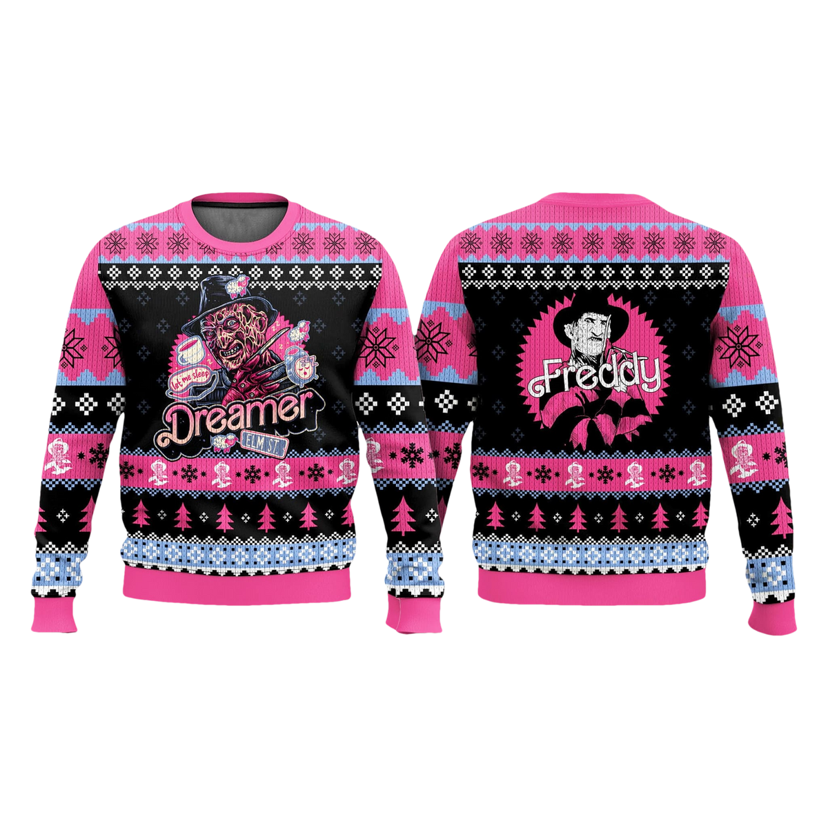 Freddy Krueger Elm Street Pink Ugly Sweater - Moonbestprint