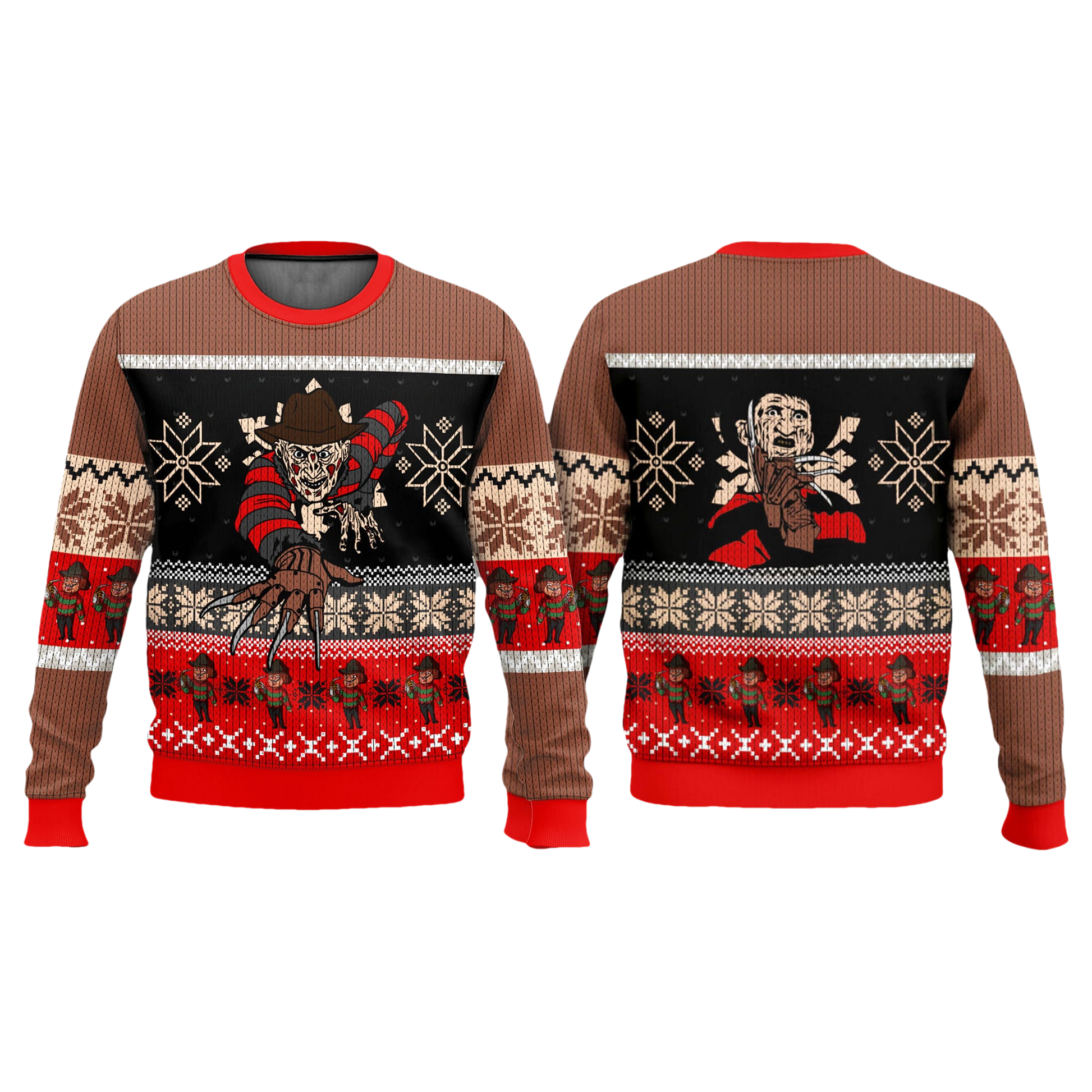 Freddy Krueger Crawling Christmas Ugly Sweater - Moonbestprint