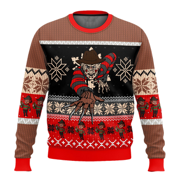 Freddy Krueger Crawling Christmas Ugly Sweater - Moonbestprint