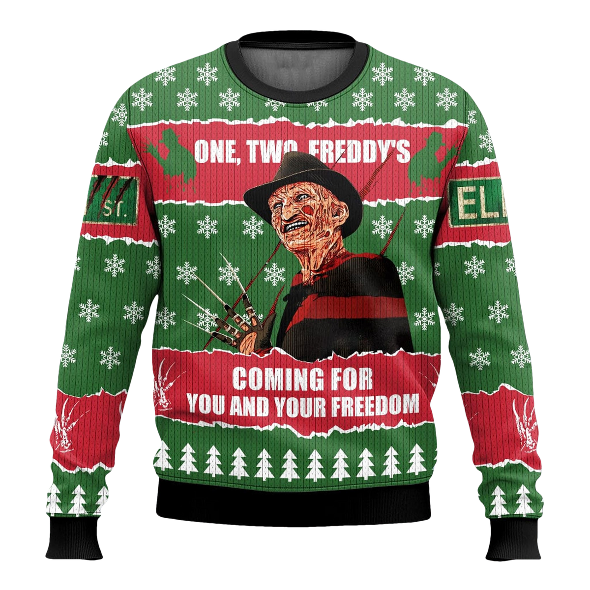 Freddy Krueger Coming For You And Your Freedom Ugly Christmas Sweater - Moonbestprint