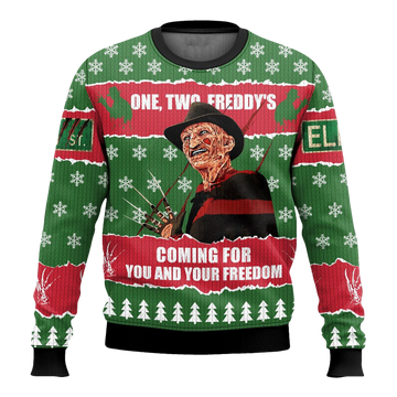 Freddy Krueger Coming For You And Your Freedom Ugly Christmas Sweater - Moonbestprint