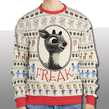 Freak Rudolph the Red Nosed Reindeer Ugly Christmas Sweater - Moonbestprint