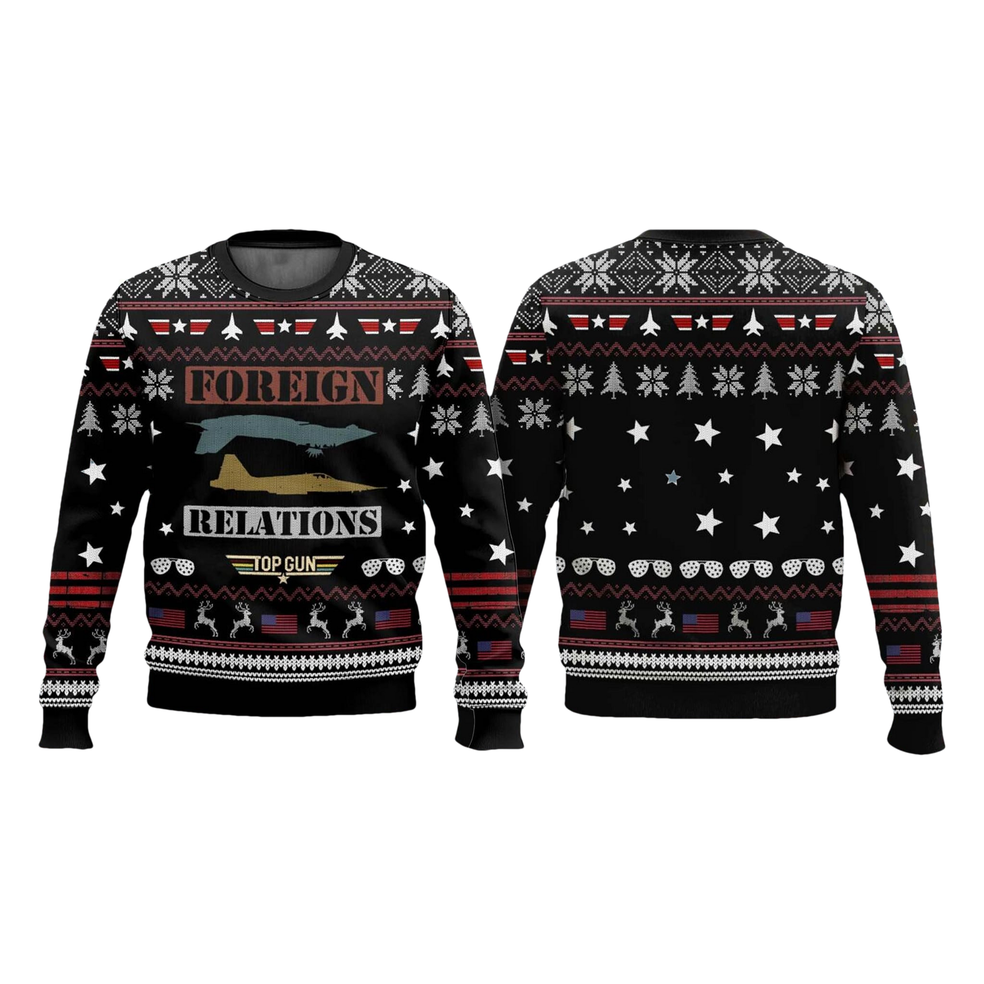Foreign Relations Top Gun Christmas Ugly Sweater - Moonbestprint