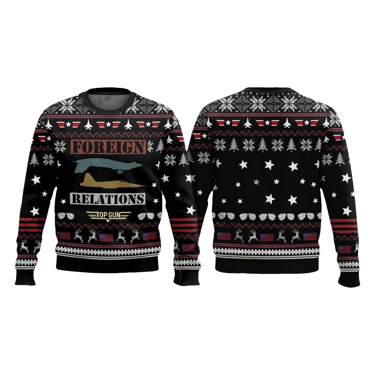 Foreign Relations Top Gun Christmas Ugly Sweater - Moonbestprint