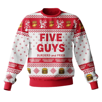 Five Guys Burgers Ugly Christmas Sweater - Moonbestprint