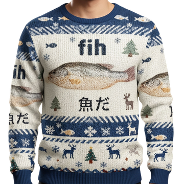 Fish Japanese Fih Christmas Ugly Sweater - Moonbestprint