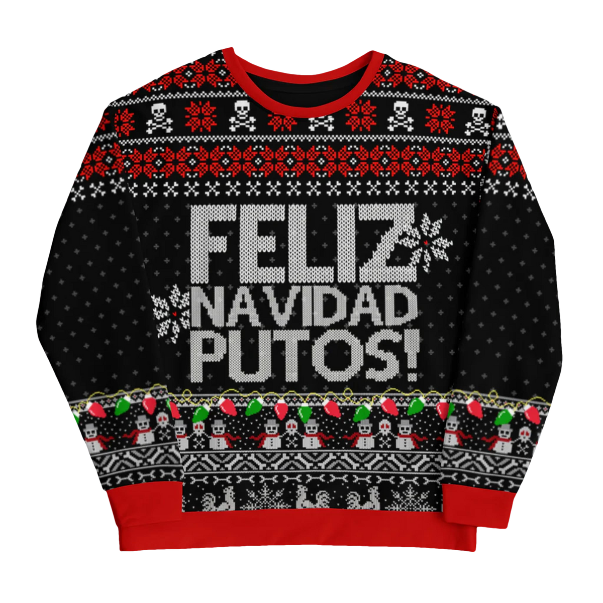 Feliz Navidad Putos Skulls Ugly Christmas Sweater - Moonbestprint