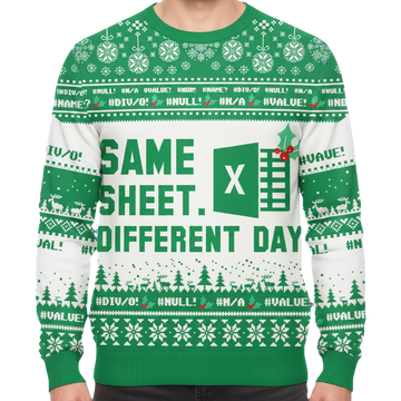 Excel Same Sheet Different Day Ugly Christmas Sweater - Moonbestprint