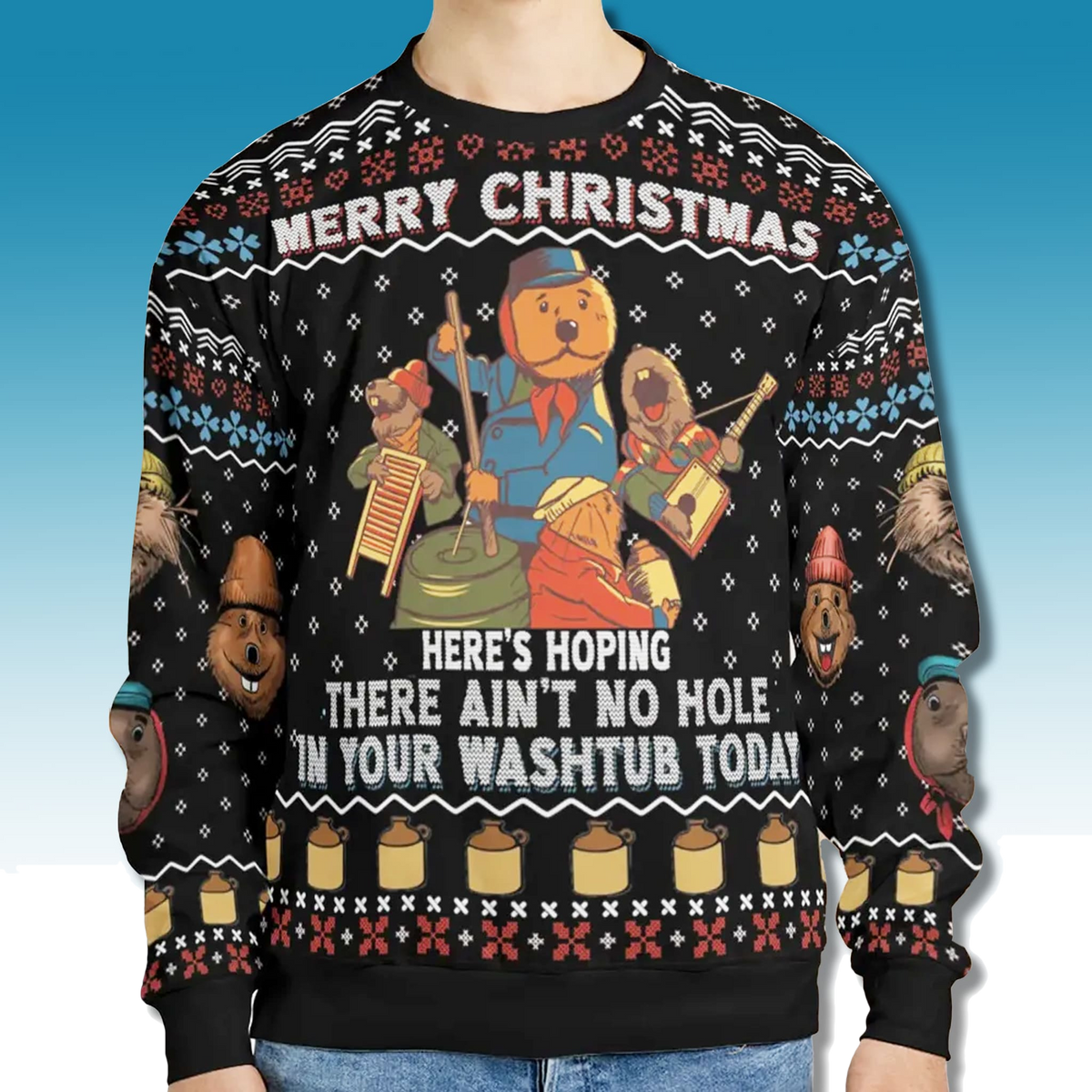 Emmet Otter's Jug-Band Merry Christmas Ugly Sweater - Moonbestprint
