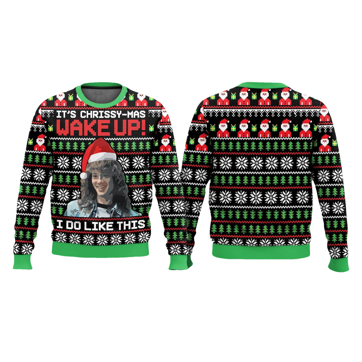 Eddie Munson It's Chrissy-mas Wake Up Ugly Sweater - Moonbestprint