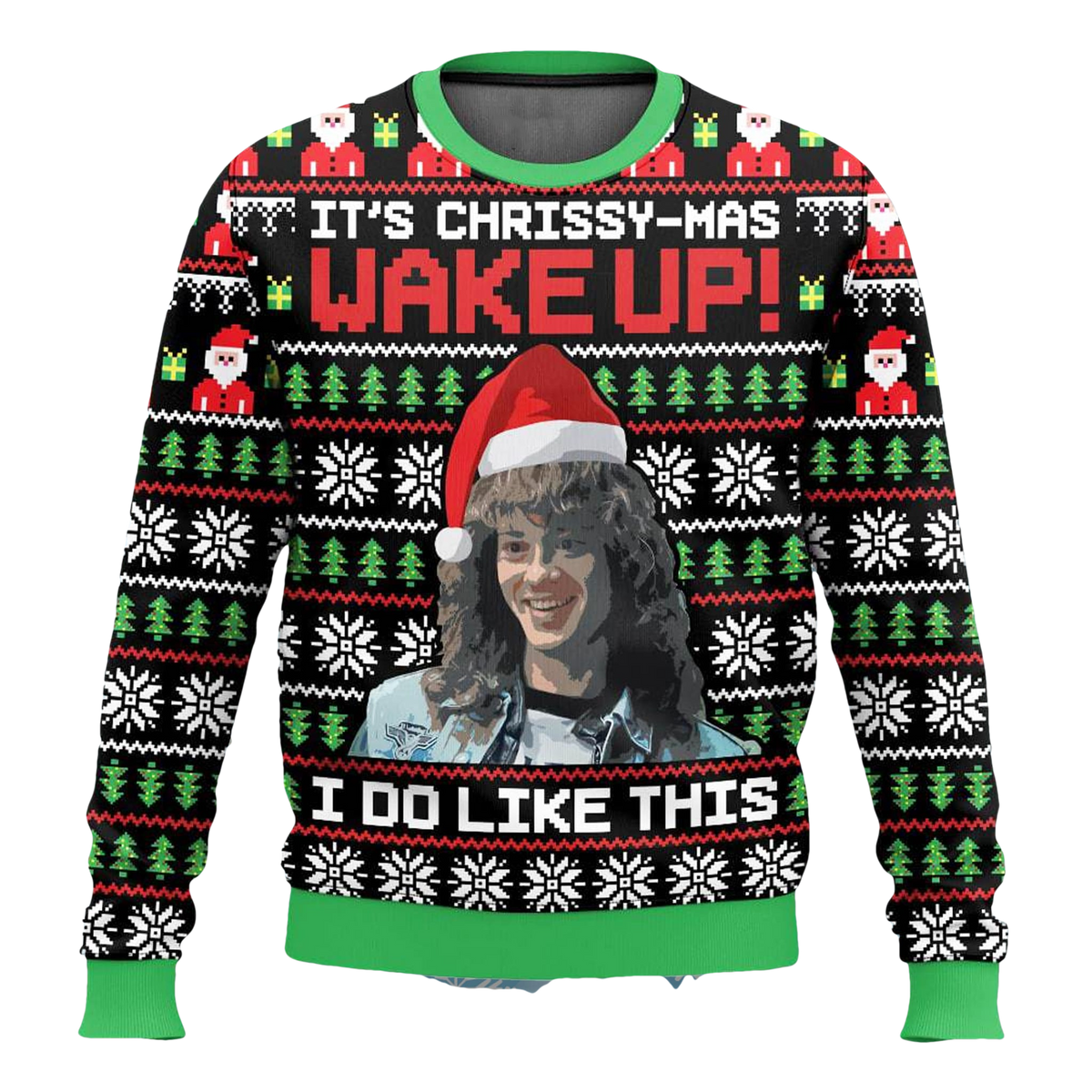 Eddie Munson It's Chrissy-mas Wake Up Ugly Sweater - Moonbestprint