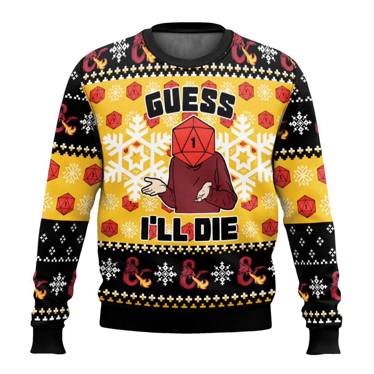 Dungeons and Dragons Guess I'll Die Ugly Christmas Sweater - Moonbestprint