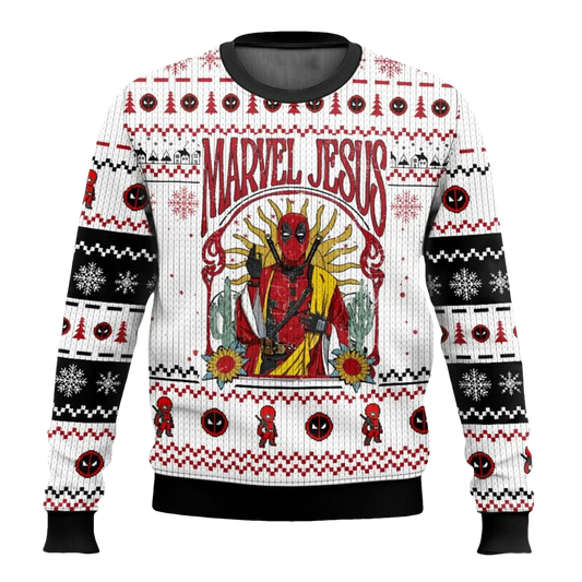 Deadpool Marvel Jesus Ugly Christmas Sweater - Moonbestprint