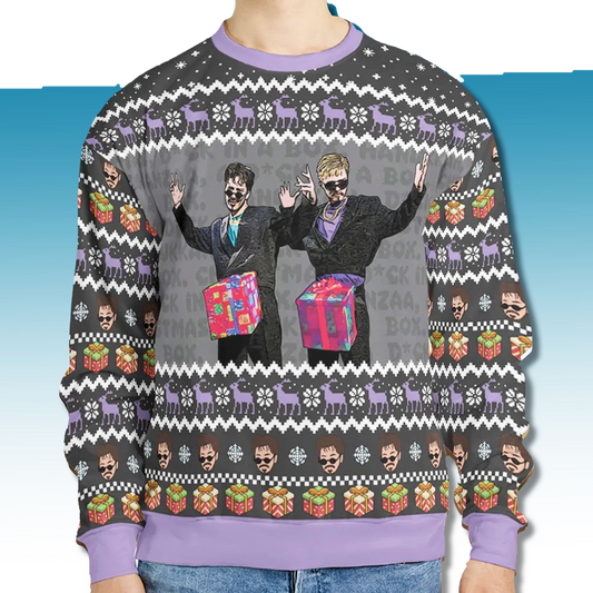 D in the Box Christmas SNL Ugly Christmas Sweater - Moonbestprint