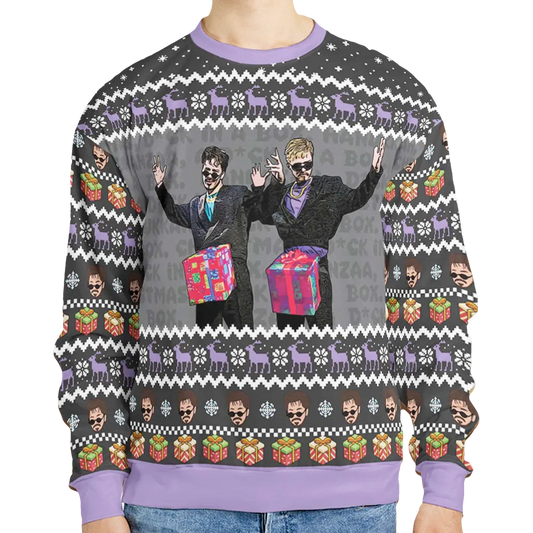 D in the Box Christmas SNL Ugly Christmas Sweater - Moonbestprint