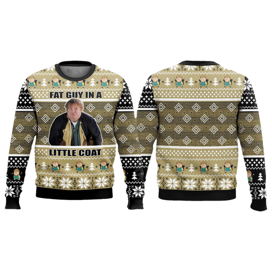 Chris Farley Fat Guy In A Little Coat Ugly Christmas Sweater - Moonbestprint