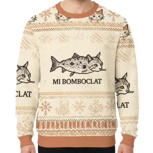 Bomboclat Fish Meme Christmas Ugly Sweater - Moonbestprint