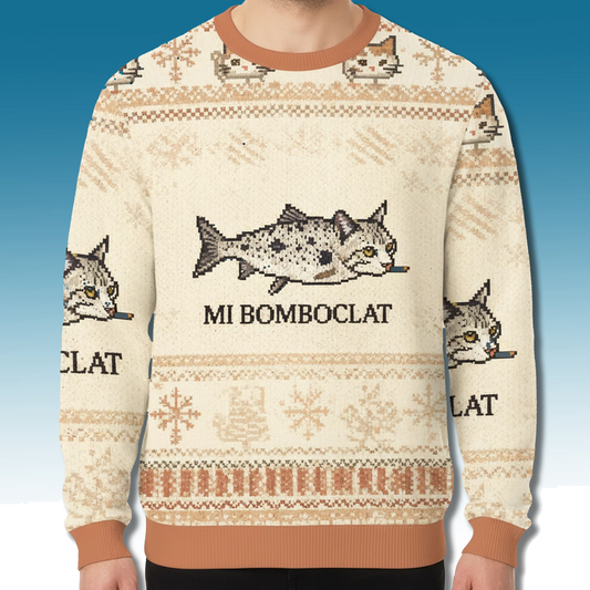 Bomboclat Fish Meme Christmas Ugly Sweater - Moonbestprint