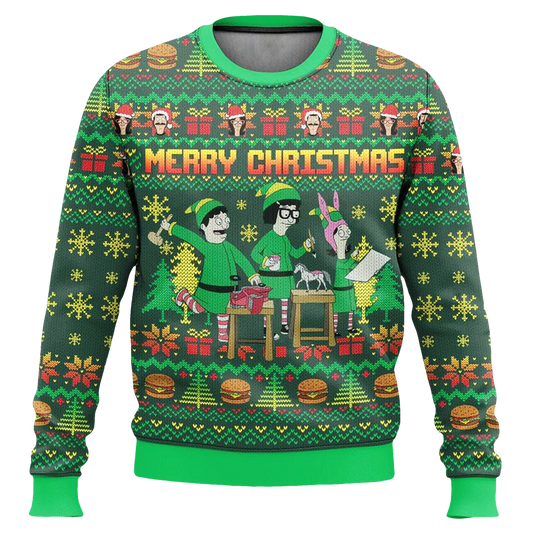 Bob's Burgers Merry Christmas Green Ugly Sweater - Moonbestprint