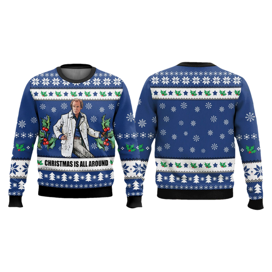 Billy Mack Christmas Is All Around Love Actually Christmas Ugly Sweater - Moonbestprint