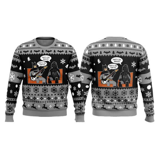 Batman Party on Wayne Ugly Christmas Sweater - Moonbestprint