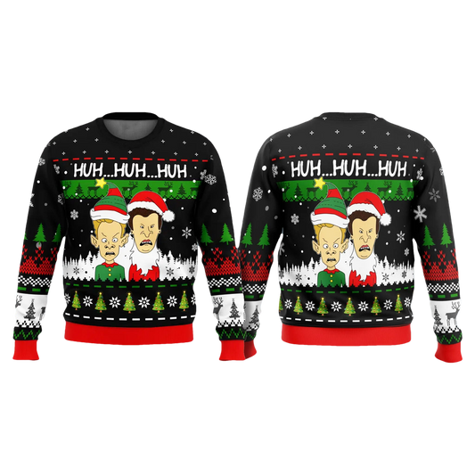 Beavis and Butthead Huh Huh Ugly Christmas Sweater - Moonbestprint