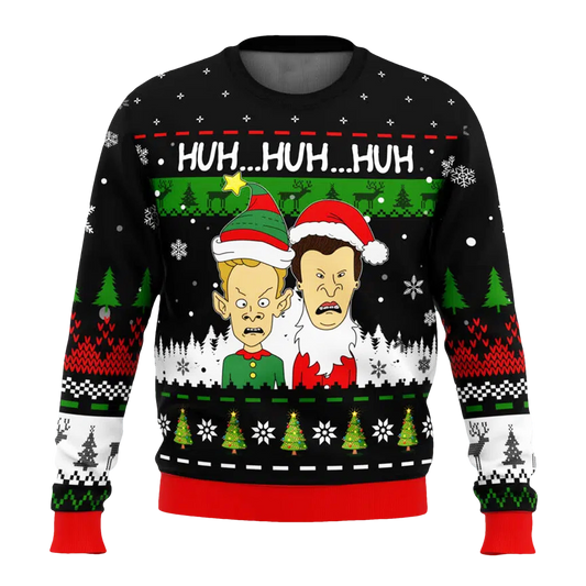 Beavis and Butthead Huh Huh Ugly Christmas Sweater - Moonbestprint