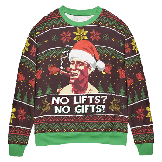 Arnold Schwarzenegger No Lifts No Gifts Ugly Christmas Sweater - Moonbestprint
