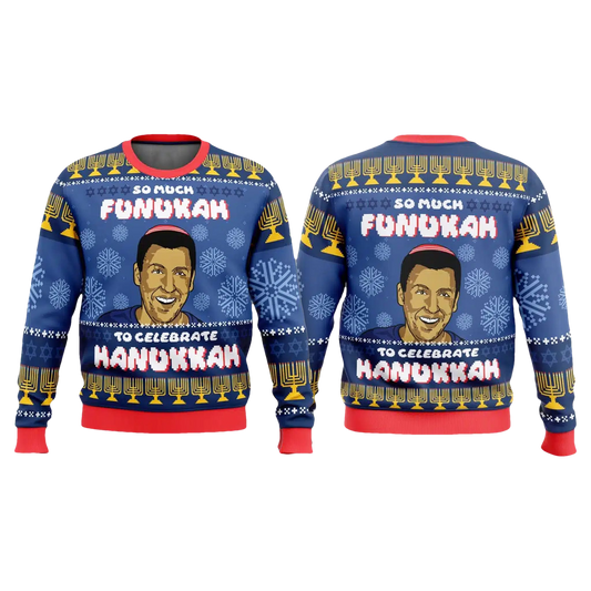 Adam Sandler So Much Funukah To Celebrate Hanukkah Ugly Sweater - Moonbestprint