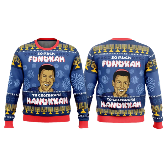 Adam Sandler So Much Funukah To Celebrate Hanukkah Ugly Sweater - Moonbestprint