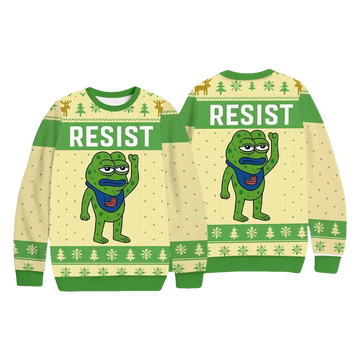 Resist Portland Frog Funny Ugly Christmas Sweater - Moonbestprint