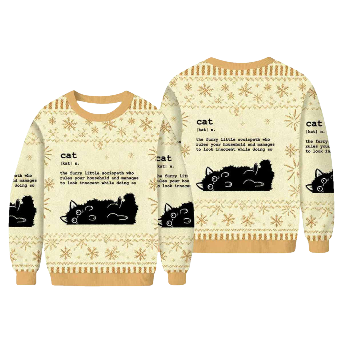 Definition Of Cat Funny Ugly Christmas Sweater - Moonbestprint