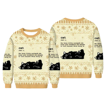 Definition Of Cat Funny Ugly Christmas Sweater - Moonbestprint