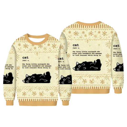 Definition Of Cat Funny Ugly Christmas Sweater - Moonbestprint