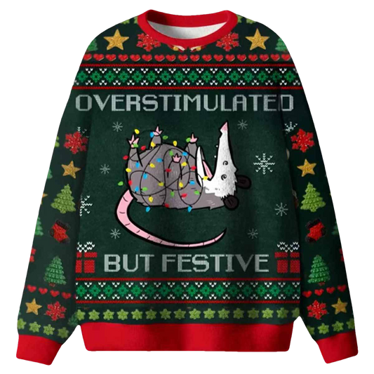 Overgestimuleerd But Festive Ugly Christmas Sweater - Moonbestprint