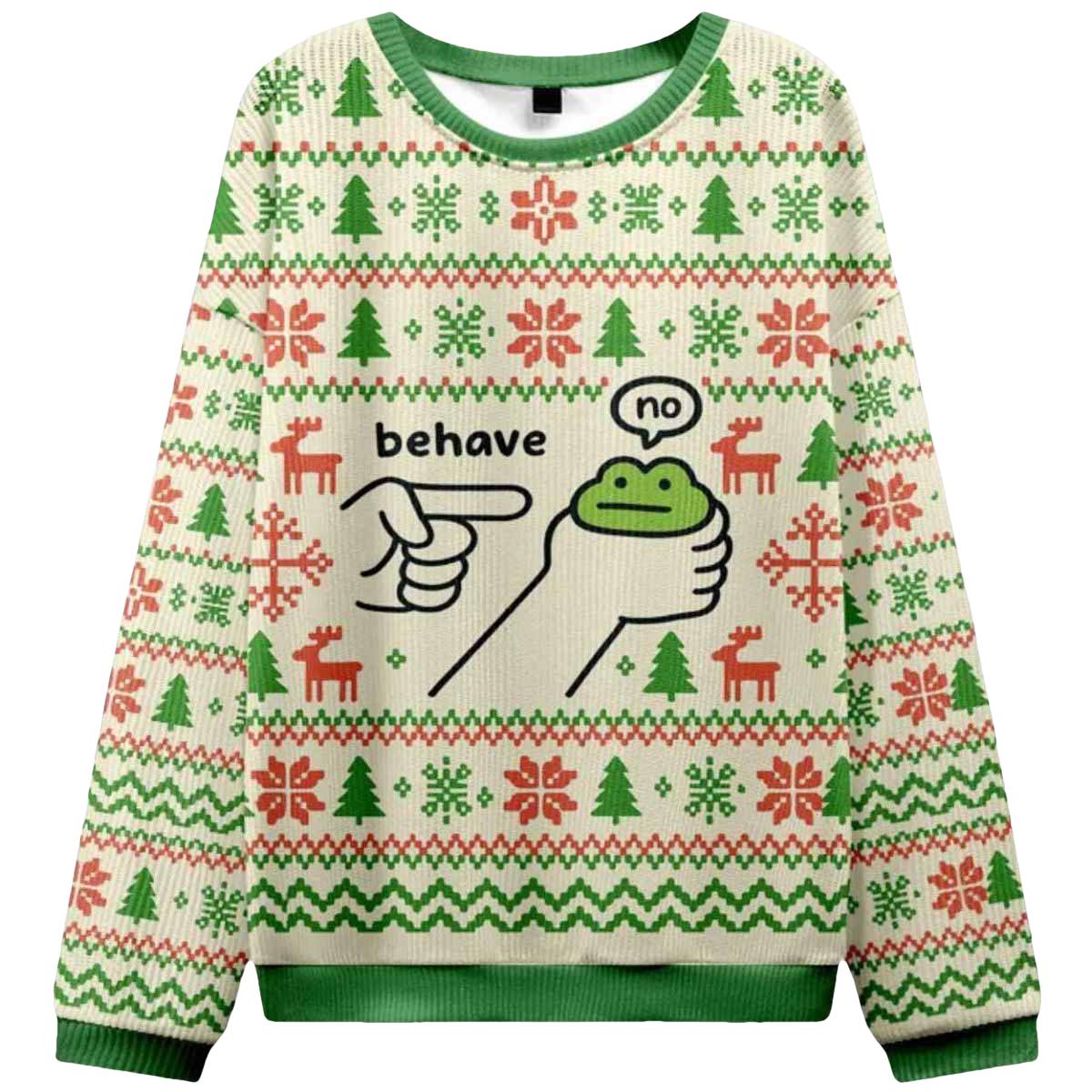 Frog Behave No Ugly Christmas Sweater - Moonbestprint