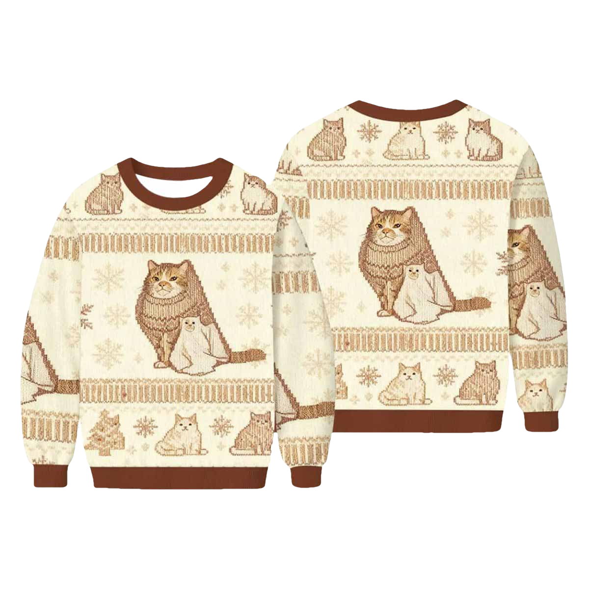 Ghost Cat Meme Ugly Christmas Sweater - Moonbestprint