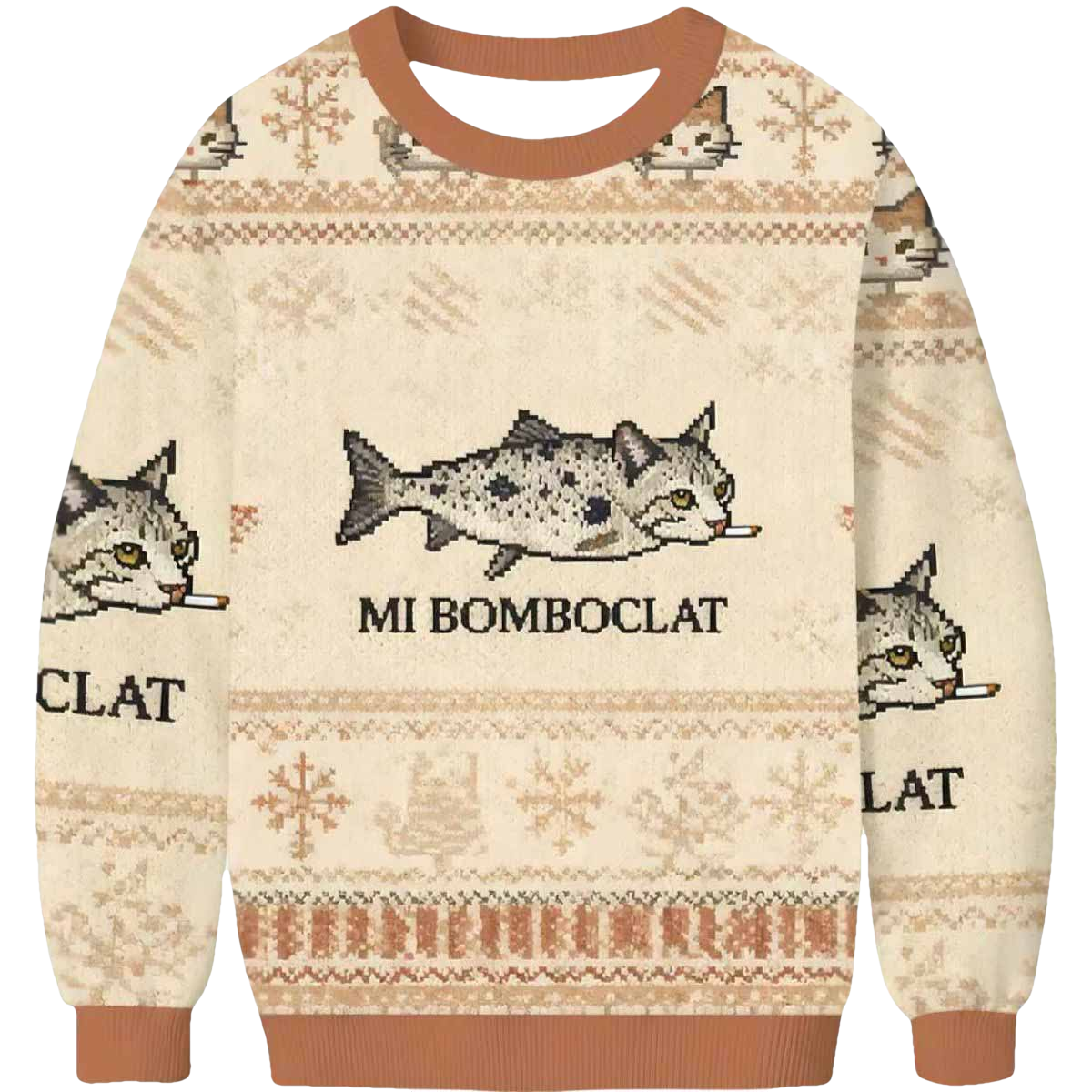 Bomboclat Cat Meme Ugly Christmas Sweater - Moonbestprint