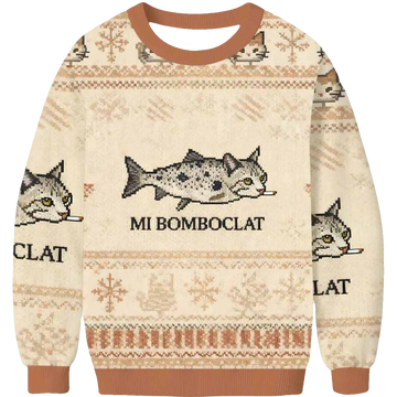 Bomboclat Cat Meme Ugly Christmas Sweater - Moonbestprint
