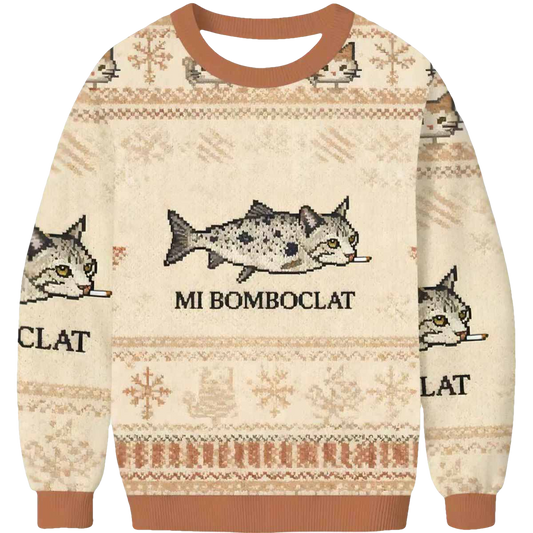 Bomboclat Cat Meme Ugly Christmas Sweater - Moonbestprint