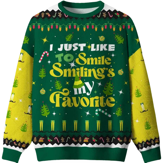 I Just Like To Smile Ugly Christmas Sweater - Moonbestprint
