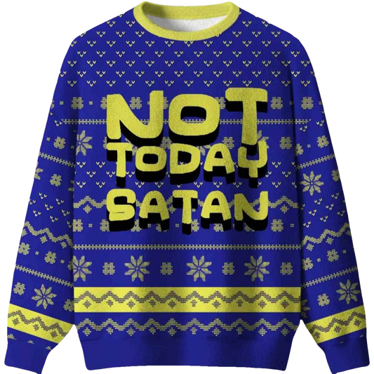 Not Today Festive Satan Ugly Christmas Sweater - Moonbestprint