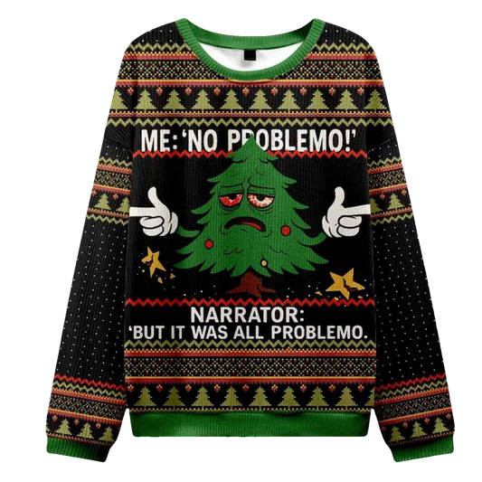 Funny Christmas Tree Me No Problemo Ugly Christmas Sweater - Moonbestprint