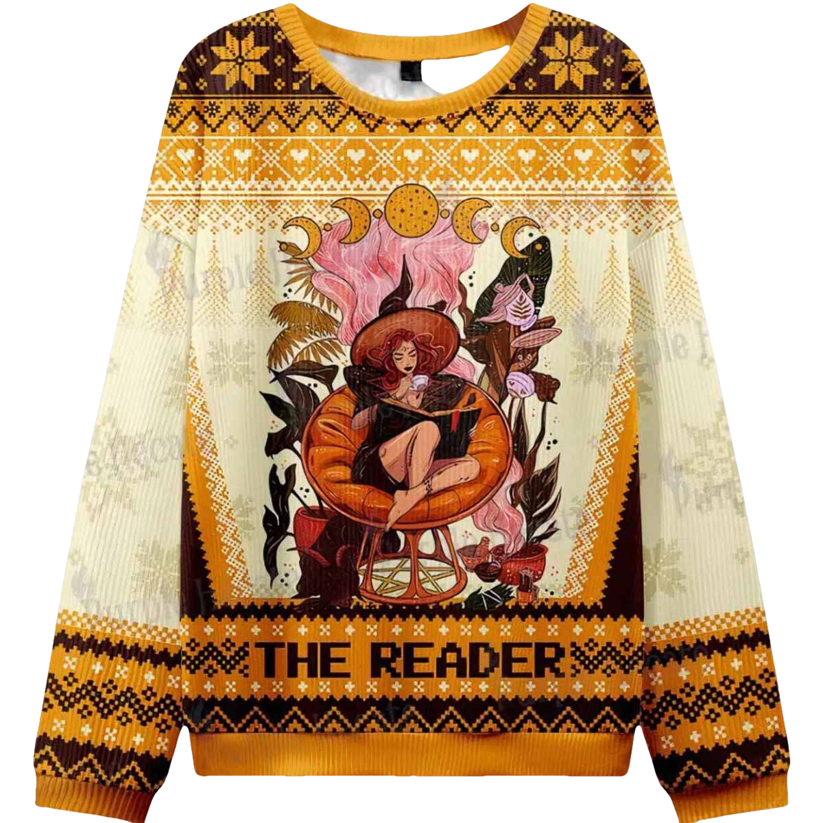 The Reader Moonlit Tales Ugly Christmas Sweater - Moonbestprint