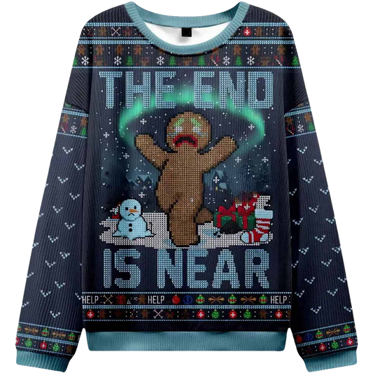 The End Is Near Gingerbreads Final Cry Ugly Christmas Sweater - Moonbestprint
